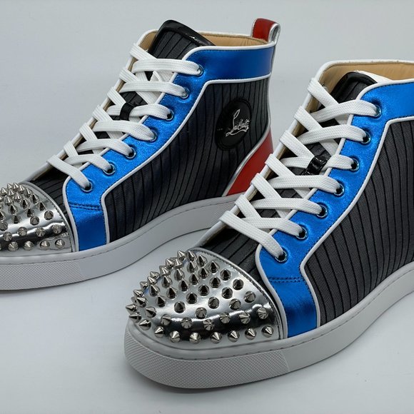 Men’s Christian Louboutin LOU SPIKES ORLATO FLAT Hi High Top Sneakers Shoes 41.5 - Picture 12 of 16